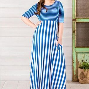 knee length dresses for ladies Patchwork Picnic Maxi Dress main image 0
